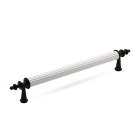Badem10 Ovacık Çekmece Mutfak Dolap Kapak 160 mm Beyaz Siyah Metal Kulp