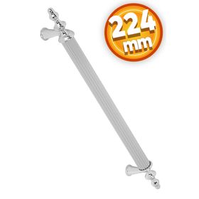 Badem10 Ovacık Lüks Metal Krom 224 mm Çekmece Dolap Kapak Kulbu