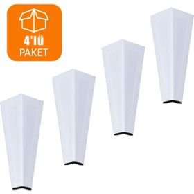 Badem10 Ovit Metal 14 cm Beyaz 4 Adet Metal Koltuk Baza Sehpa Masa Ayağı