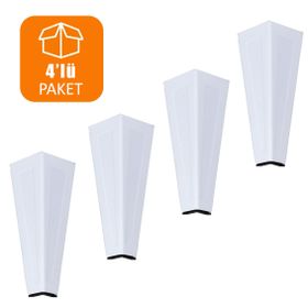 Badem10 Ovit Metal 14 cm Beyaz 4 Adet Metal Koltuk Baza Sehpa Masa Ayağı