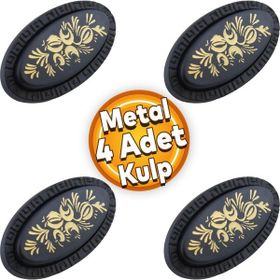 Badem10 Palmira Düğme Çekmece Dolap Kapak Metal Siyah 4 Adet Kulp