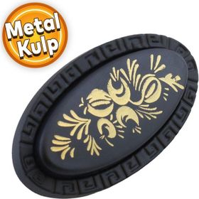 Badem10 Palmira Düğme Çekmece Dolap Kapak Metal Siyah Kulp