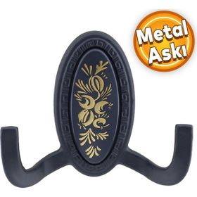 Badem10 Palmira Duvar Krom 4 Adet Vestiyer Metal Dolap Elbise Havlu Askılığı Mat Siyah Askı Askılık