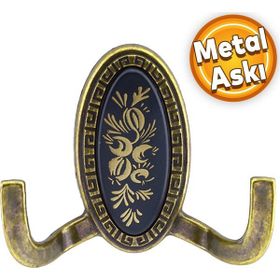 Badem10 Palmira Duvar Vestiyer Antik Sarı Metal Dolap Elbise Havlu Askılığı