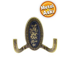Badem10 Palmira Duvar Vestiyer Antik Sarı Metal Dolap Elbise Havlu Askılığı