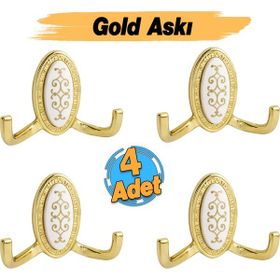 Badem10 Palmira Duvar Vestiyer Gold 4 Adet Metal Dolap Elbise Havlu Askılığı