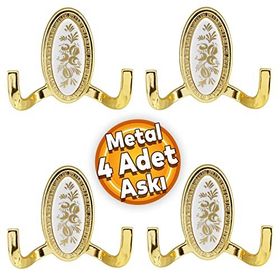 Badem10 Palmira Duvar Vestiyer Gold 4 Adet Metal Dolap Elbise Havlu Askılığı