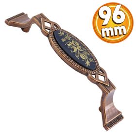 Badem10 Palmira Mutfak Dolabı Çekmece Dolap Kapak Antik Bakır 96 mm Metal Kulp