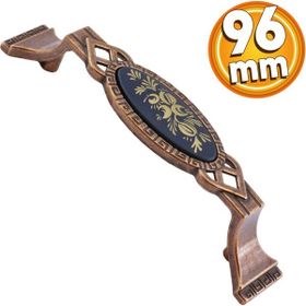Badem10 Palmira Mutfak Dolabı Çekmece Dolap Kapak Antik Bakır 96 mm Metal Kulp