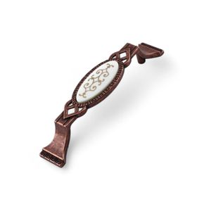 Badem10 Palmira Mutfak Dolabı Çekmece Dolap Kapak Antik Bakır 96 mm Metal Kulp