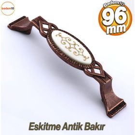 Badem10 Palmira Mutfak Dolabı Çekmece Dolap Kapak Antik Bakır 96 mm Metal Kulp