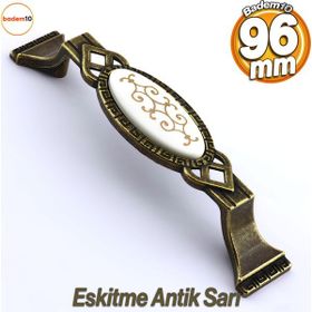 Badem10 Palmira Mutfak Dolabı Çekmece Dolap Kapak Antik Sarı 96 mm Metal Kulp