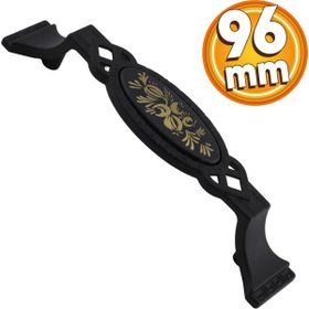 Badem10 Palmira Mutfak Dolabı Çekmece Dolap Kapak Siyah 96 mm Metal Kulp