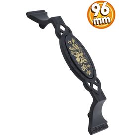 Badem10 Palmira Mutfak Dolabı Çekmece Dolap Kapak Siyah 96 mm Metal Kulp