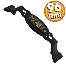 Badem10 Palmira Mutfak Dolabı Çekmece Dolap Kapak Siyah 96 mm Metal Kulp