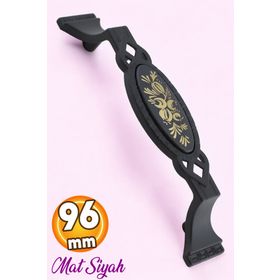 Badem10 Palmira Mutfak Dolabı Çekmece Dolap Kapak Siyah 96 mm Metal Kulp