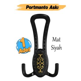 Badem10 Palmira Portmanto Mat Siyah Desenli Vestiyer Duvar Metal Dolap Elbise Askılığı