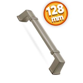 Badem10 Passage 128 mm İnox Metal Çekmece Dolap Kapak Kulbu