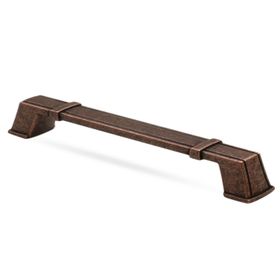 Badem10 Passage 192 mm Antik Bakır Metal Çekmece Dolap Kapak Kulbu