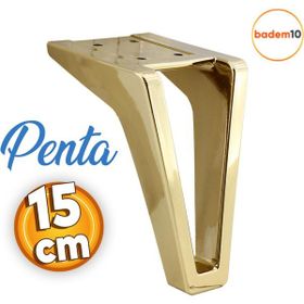 Badem10 Penta 15 cm Altın Gold Lüks Mobilya Kanepe Sehpa Tv Ünitesi Koltuk Ayağı
