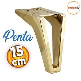 Badem10 Penta 15 cm Altın Gold Lüks Mobilya Kanepe Sehpa Tv Ünitesi Koltuk Ayağı