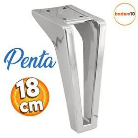 Badem10 Penta Lüks 18 cm Krom Renk Baza Mobilya Kanepe Sehpa Tv Ünitesi Koltuk Ayağı