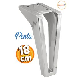 Badem10 Penta Lüks 18 cm Krom Renk Baza Mobilya Kanepe Sehpa Tv Ünitesi Koltuk Ayağı