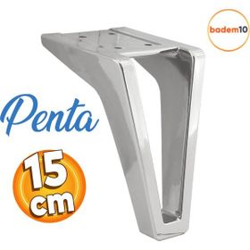 Badem10 Penta Lüks Mobilya Kanepe Sehpa Tv Ünitesi Koltuk Ayağı 15 cm Krom Renk Baza Ayak