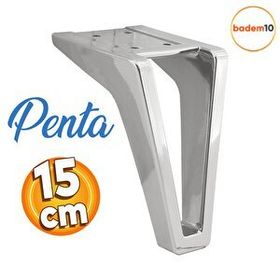 Badem10 Penta Lüks Mobilya Kanepe Sehpa Tv Ünitesi Koltuk Ayağı 15 cm Krom Renk Baza Ayak