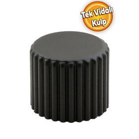 Badem10 Petra Düğme Dolap Çekmece Plastik Mat Siyah Tek Vidalı Kulp