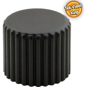 Badem10 Petra Düğme Dolap Çekmece Plastik Mat Siyah Tek Vidalı Kulp
