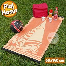 Badem10 Piknik Cami Park Plaj Bahçe Balkon Teras Kamp Outdoor Karavan Mat 60x140 cm Plastik Hasır Halı Kilim