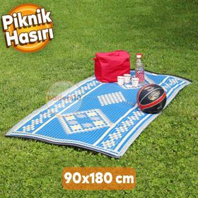 Badem10 Piknik Cami Park Plaj Bahçe Balkon Teras Kamp Outdoor Karavan Mat 90x180 cm Plastik Hasır Halı Kilim
