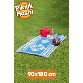 Badem10 Piknik Cami Park Plaj Bahçe Balkon Teras Kamp Outdoor Karavan Mat 90x180 cm Plastik Hasır Halı Kilim