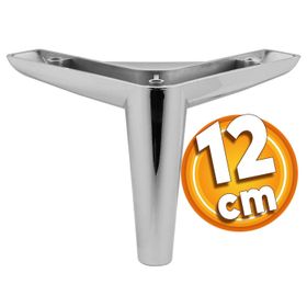 Badem10 Piko Lüks 12 cm Parlak Krom Baza Mobilya Kanepe Sehpa TV Ünitesi Koltuk Ayağı