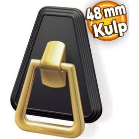 Badem10 Piramit Çekmece Dolap Kapak Plastik Siyah Gold 48 mm Kulp