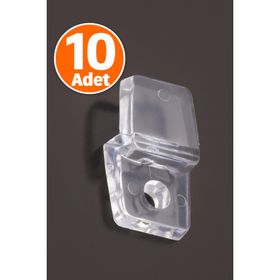Badem10 Plastik Şeffaf 10 Adet Ayna Tırnağı Cam Ayna Tutucu