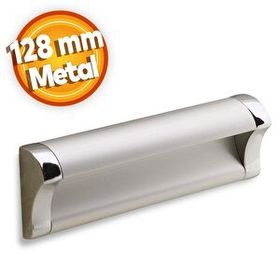 Badem10 Plus Dolap Kapak Çekmece 128 mm Mat Krom Metal Kulp