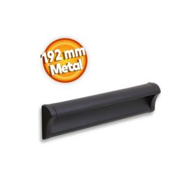 Badem10 Plus Dolap Kapak Çekmece 192 mm Mat Siyah Metal Kulp