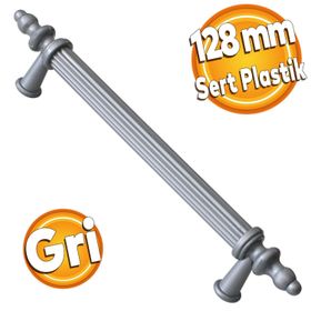 Badem10 Polavit Çekmece Mutfak Dolap Kapak 128 mm Gri Sert Plastik Kulp