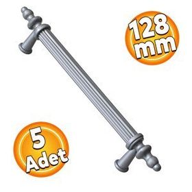 Badem10 Polavit Çekmece Mutfak Dolap Kapak 128 mm Gri Sert Plastik Kulp