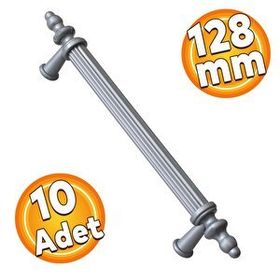 Badem10 Polavit Çekmece Mutfak Dolap Kapak 128 mm Gri Sert Plastik Kulp
