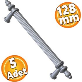 Badem10 Polavit Çekmece Mutfak Dolap Kapak 128 mm Gri Sert Plastik Kulp