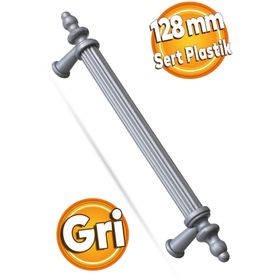 Badem10 Polavit Çekmece Mutfak Dolap Kapak 128 mm Gri Sert Plastik Kulp