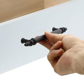 Badem10 Polavit Çekmece Mutfak Dolap Kapak 128 mm Siyah Sert Plastik Kulp