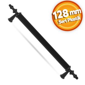 Badem10 Polavit Çekmece Mutfak Dolap Kapak 128 mm Siyah Sert Plastik Kulp