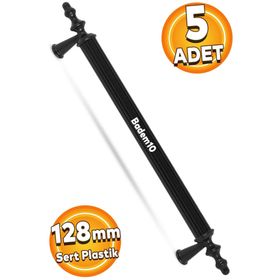Badem10 Polavit Çekmece Mutfak Dolap Kapak 128 mm Siyah Sert Plastik Kulp