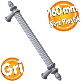 Badem10 Polavit Çekmece Mutfak Dolap Kapak 160 mm Gri Sert Plastik Kulp