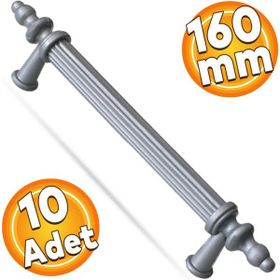 Badem10 Polavit Çekmece Mutfak Dolap Kapak 160 mm Gri Sert Plastik Kulp