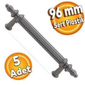 Badem10 Polavit Çekmece Mutfak Dolap Kapak 96 mm Gri Sert Plastik Kulp